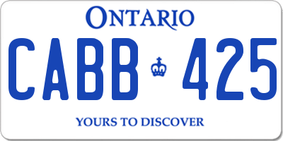 ON license plate CABB425