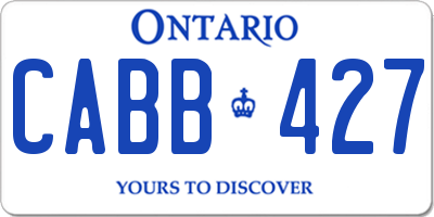 ON license plate CABB427