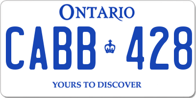 ON license plate CABB428