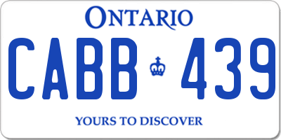 ON license plate CABB439