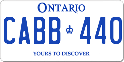 ON license plate CABB440