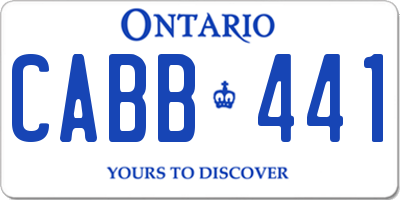 ON license plate CABB441