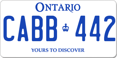 ON license plate CABB442