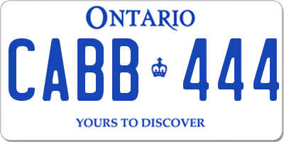 ON license plate CABB444