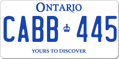 ON license plate CABB445