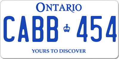 ON license plate CABB454