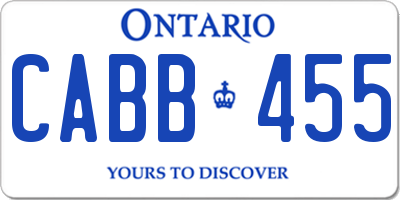 ON license plate CABB455