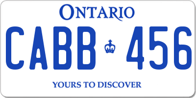 ON license plate CABB456