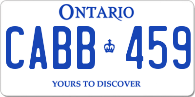 ON license plate CABB459