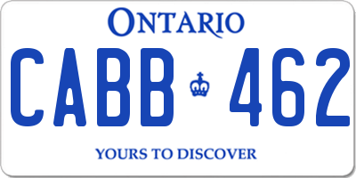 ON license plate CABB462