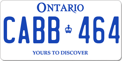 ON license plate CABB464