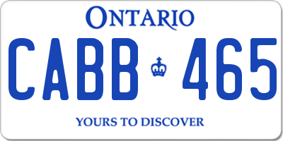 ON license plate CABB465