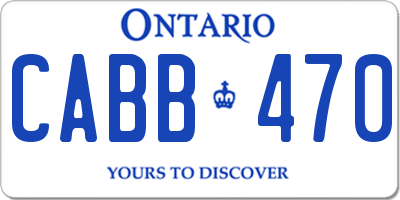 ON license plate CABB470