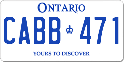 ON license plate CABB471