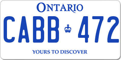 ON license plate CABB472