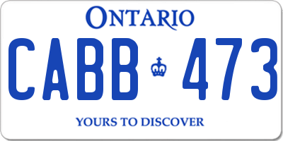 ON license plate CABB473