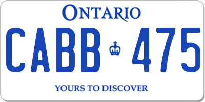 ON license plate CABB475