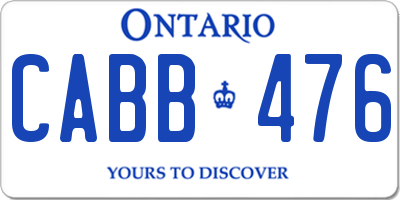 ON license plate CABB476