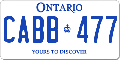 ON license plate CABB477