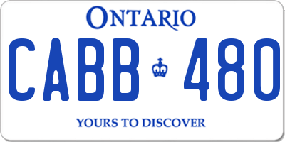 ON license plate CABB480