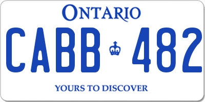 ON license plate CABB482