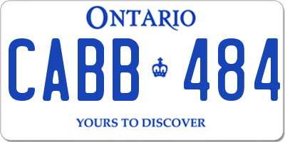 ON license plate CABB484