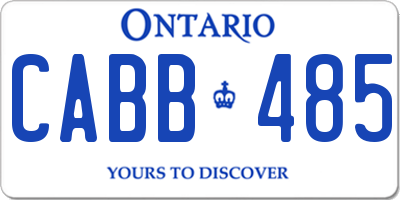 ON license plate CABB485