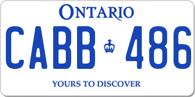 ON license plate CABB486