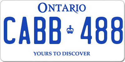 ON license plate CABB488