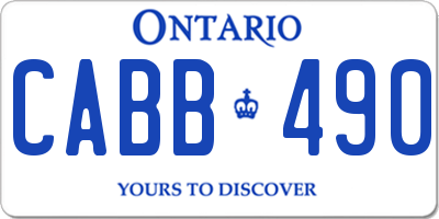 ON license plate CABB490