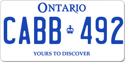 ON license plate CABB492