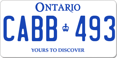 ON license plate CABB493