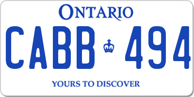 ON license plate CABB494