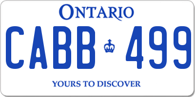 ON license plate CABB499