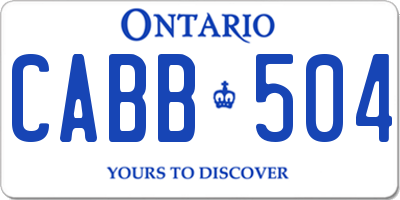 ON license plate CABB504