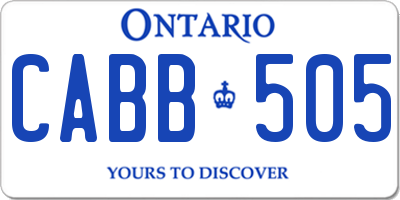 ON license plate CABB505