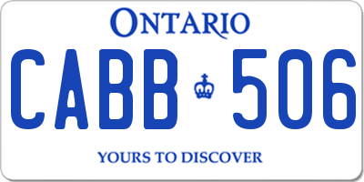 ON license plate CABB506