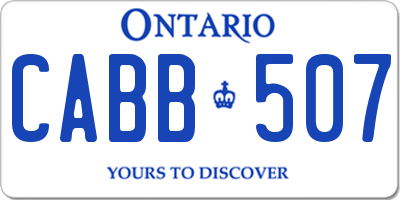 ON license plate CABB507