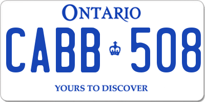 ON license plate CABB508