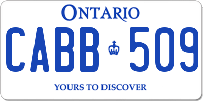 ON license plate CABB509