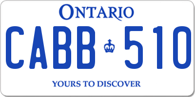 ON license plate CABB510