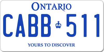 ON license plate CABB511