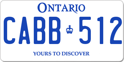 ON license plate CABB512