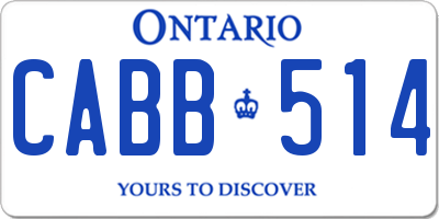 ON license plate CABB514