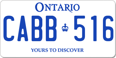 ON license plate CABB516