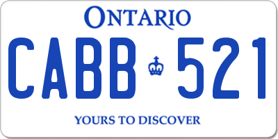 ON license plate CABB521