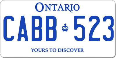 ON license plate CABB523