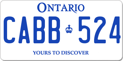 ON license plate CABB524