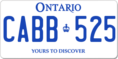 ON license plate CABB525