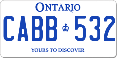 ON license plate CABB532